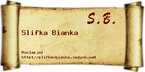 Slifka Bianka névjegykártya